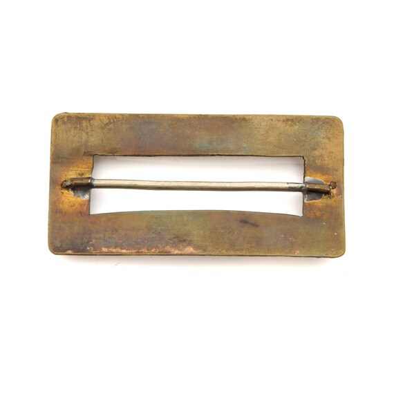 Antique Yellow Gold Rectangular Belt Buckle - image 5