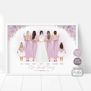 Regalo personalizado del escuadrón de novias, regalo de boda para ella, dama de honor y novia impresa, regalo de despedida de soltera, regalo para la novia, tribu de novias, archivo digital