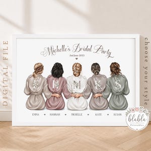 Personalized Bridesmaid Print: Bridal Party Gift (Digital File)