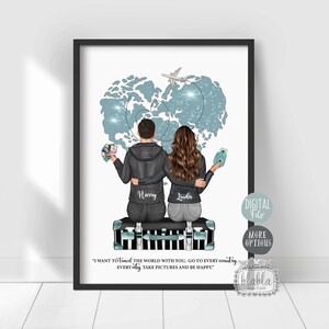 Paar personalisiertes Geschenk, Bester Freund Poster, Beste Freundin Geschenk, Reisegeschenk, Freund Wandkunst, Geburtstagsgeschenk, personalisiertes Geschenk Digitale Datei