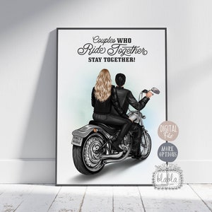 Biker personalisiertes Geschenk, Paar Geschenk Jahrestag, Geschenk, Du bist meine Fahrt oder Die Druck, personalisierte Paar Biker Poster, digitale Datei