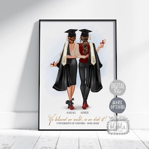 Personalised Graduation Gift, Friends Graduation Print, Unique College Graduation Gift ,School University Gift for Friends Digital File