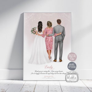 Mother of Groom Personalised Gift, Wedding Gift, Wedding Keepsake, Mother of the Bride Gift, Father of the Bride, Parent Gift Digital File