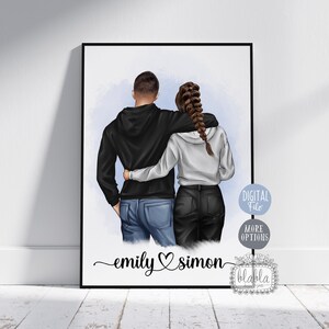 Impresión de amor personalizada, regalo de San Valentín para él, regalo de San Valentín, regalo de pareja, regalo de aniversario para él, regalo para su archivo digital