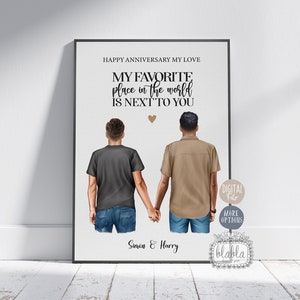 Gay Paar Personalisiertes Geschenk, Valentines Geschenk, Mr and Mr, Geschenk für Freund, Gay Paar Jahrestag LGBTQ, Paar Geschenk, Digitale Datei