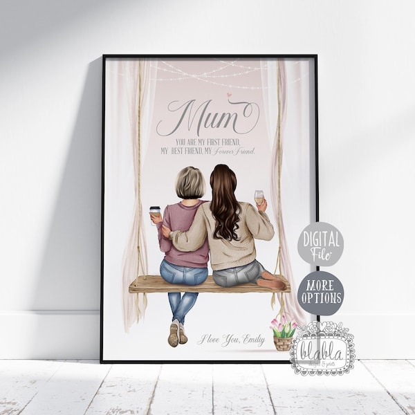 Gift for Mum, Mother's Day Gift, Gift for Mum, Mum and Daughter, Family Print, Mum Birthday gift, Daughter Gift, Digital File