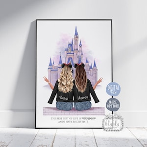 Personalised Princess Castle Best Friend Gift, Magic Friends Trip Gift, Personalized Gift, Sister Print, Birthday Gift, Digital File