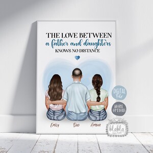 Gift for Daddy, Dad and Daughter Print, Gift for Step Dad, Daddy&#39;s Birthday, Father&#39;s Day Gift, Personalised Gift, Digital File