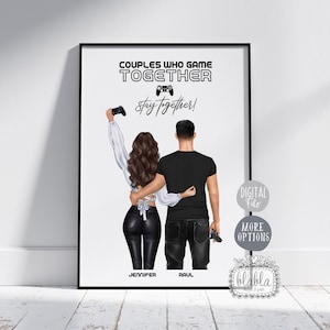 Gamer paar Geschenk, Geburtstagsgeschenk, Paar personalisiertes Geschenk, Valentinstagsgeschenk, Freundgeschenk, Gaming-Liebhaber, Gaming-Geschenk für ihn, digitale Datei