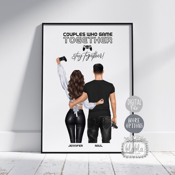 Gamer Couple Gift, Birthday Gift, Couple Personalised Gift, Valentines Gift, Boyfriend Gift, Gaming Lover, Gaming Gift for Him, Digital File