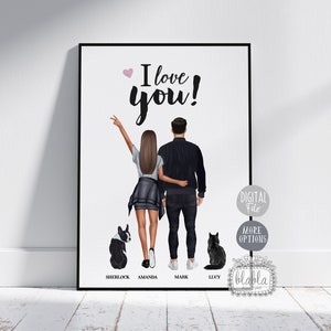 Couple Personalised Gift, Valentines Gift, Anniversary Gift, Boyfriend, Animal Pets, Couple Gift, Personalised Gift, Digital File