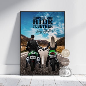 Regalo de San Valentín, regalo de pareja, regalo digital para novio, esposo, aniversario, andar en moto juntos, regalo de motociclista, regalo de amistad, archivo digital