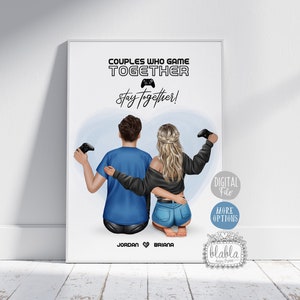 Regalo di coppia per giocatori, regalo di compleanno, regalo personalizzato di coppia, regalo di San Valentino, regalo per fidanzato, amante dei videogiochi, regalo di gioco per lui, file digitale