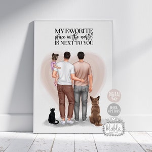 Gay Paar personalisiertes Geschenk, Valentinstagsgeschenk, Mr und Mr, Geschenk für Freund, Gay Paar Jahrestag LGBTQ, Familiengeschenk, digitale Datei
