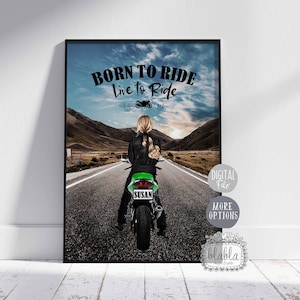 Personalisierte Valentinstag Geschenke für sie, Geschenk für ihn, Motorrad Mädchen, Jahrestag Geschenke, Motorrad-Paar, Biker Geschenk, digitale Datei