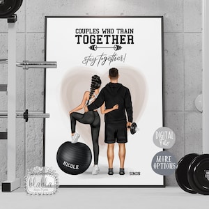 Gym Couple Gift, Birthday Gift, Couple Personalised Gift, Valentines Gift, Gym Boyfriend Personalised Gift, Train Together, Digital File