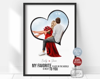 Couple Personalised Gift, Valentines Gift, Anniversary Gift, Gift for Boyfriend, Wall Art, Couple Gift, Love Print, Digital File