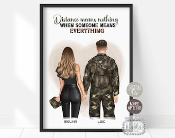 Personalised Valentines Gift, Custom Army Couple, Army Boyfriend, Army Husband, Anniversary Gift, Together, Gift for Soldier, Digital File