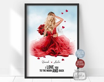 Couple Personalised Gift, Valentines Gift, Anniversary Gift, Gift for Boyfriend, Wall Art, Couple Gift, Love Print, Digital File