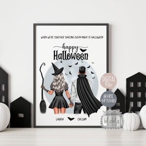 Halloween personalisierte paar Druck, personalisierte Druck, Kürbis Familie Druck, Halloween Geschenk, Paare Druck, Halloween Familie Digitale Datei