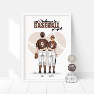 Personalisierte Baseball Geschenk, benutzerdefinierte Baseball Paar, Sport Freund, Baseball Ehemann, Jubiläumsgeschenk, Mlb, Baseball Leben, digitale Datei