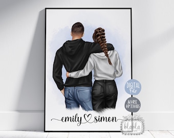 Personalised Love print, Valentine's Day gift for him, Valentine gift, Couple gift, Anniversary gift for him, Gift for her Digital File