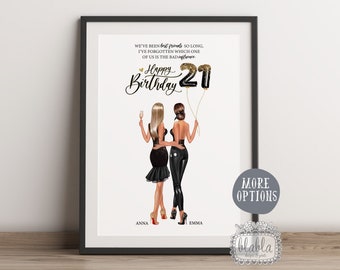 Friends Personalised Gift, Best Friend Poster, Best Friend Gift, Friend Gift, Friend Wall Art, Birthday Gift, Personalised Gift Digital File