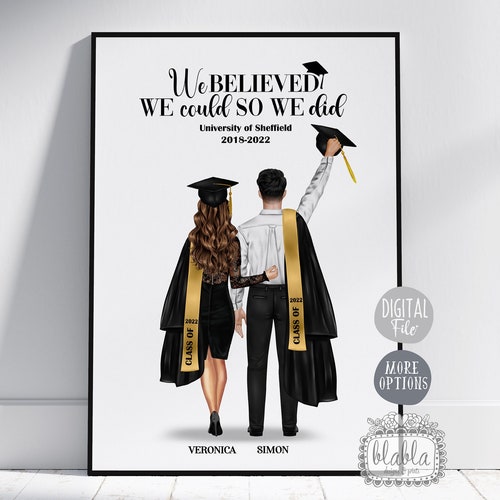 Custom Personalised Graduation Couple Best Friends Gift | Etsy UK