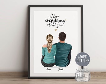 Couple Personalised Gift, Valentines Personalised, Anniversary Gift, Boyfriend Gift, Girlfriend Wall Art, Couple Gift, Personalised Gift