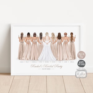 Personalised Bridesmaid & Bride Print – Bride Squad or Hen Party Gift (Digital Download)