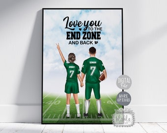 Fußball Paar Poster: Valentinstag Geschenk (Digitale Datei)