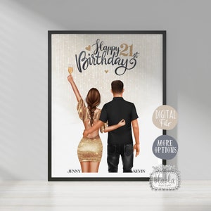 Geburtstagsgeschenk für ihn, Geburtstagsgeschenk für ihn, Paar personalisiertes Geschenk, Paar Druck, Freundgeschenk, Freundin Ehemanngeschenk, Paargeschenk,