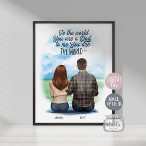 Gift for Dady, Dad and Daughter Print, Gift for Step Dad, Daddy&#39;s Birthday,  Father&#39;s Day Gift, Personalised Gift, Thank You Dad,