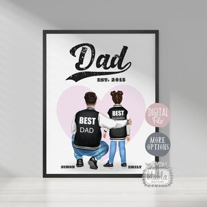 Poster del papà, regalo per la festa del papà, mio padre è il mio eroe, regalo per papà, regalo per la festa del papà da parte di figlia e padre, file digitale