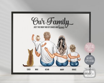 Family Personalised Gift, Family Poster, Our Family Print, Family Print, Our Family, New House gift, Gift for Dad, Gift for Mum, Digital