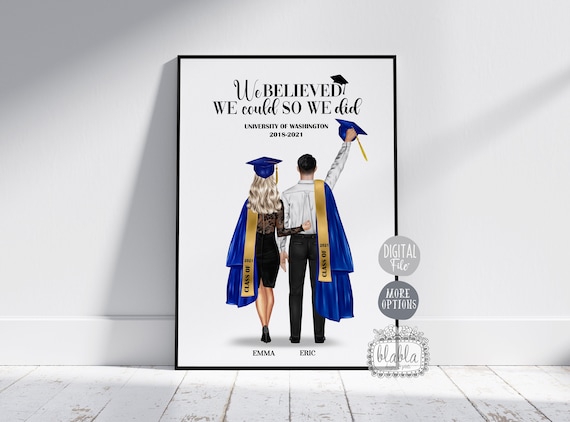 Custom Personalised Graduation Gift Couple Poster Unique - Etsy