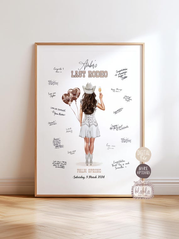Last Rodeo Bachelorette Guestbook, Disco Cowgirl Party Sign, Bride Last Ride Decor, Western Hen Party Guest Book Digital Download