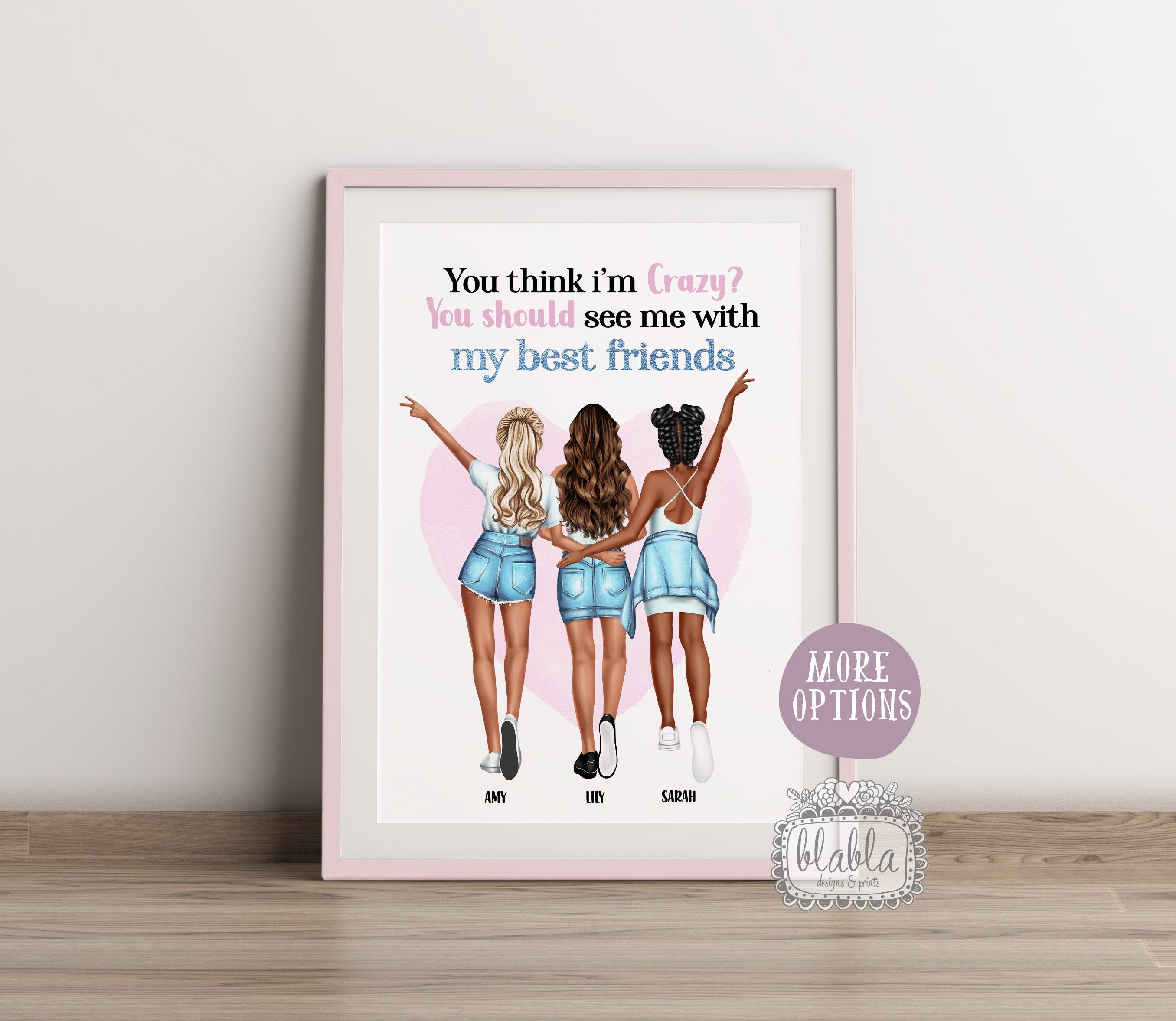 Friends Personalised Gift Best Friend Poster Best Friend Etsy