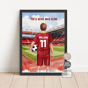 Personalised Football Gift, Football Soccer Team, Dad Gift, Valentines Gift, Football Quotes, Premier League Gift, Any Team, Digital File