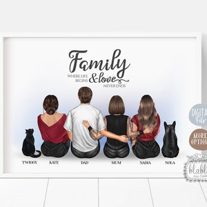 Custom Siblings Print: Personalized Family Portrait (Digital File)