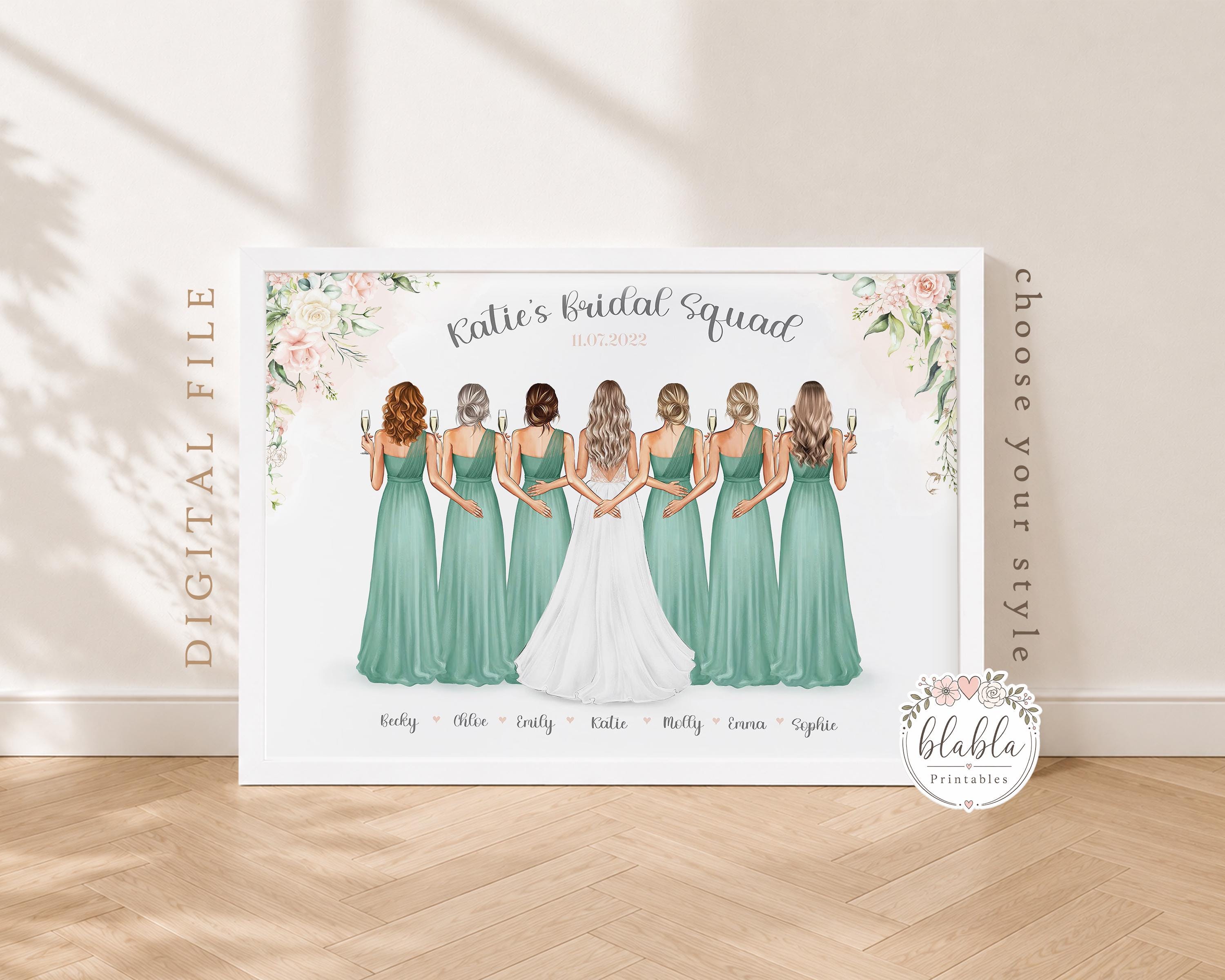 customized bridesmaid dresses Personalized Bridal Squad Print, Gift (digital File) floral bridesmaid dresses