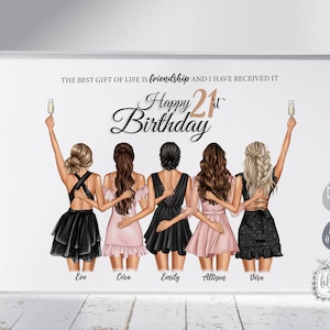 パーソナライズされた 21 歳の誕生日プレゼント、親友へのプレゼント、友情プリント、BFF ギフト、友達の名言、グループ友達プリント デジタル ファイル