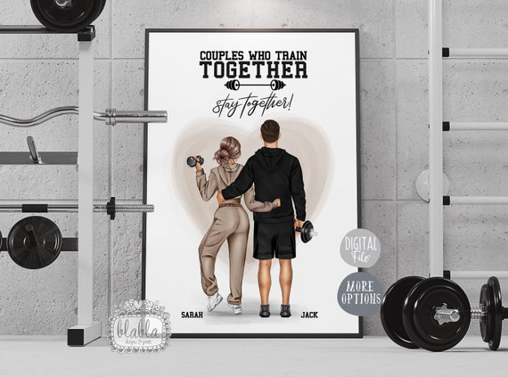 Gym Couple Gift, Birthday Gift, Couple Personalised Gift, Valentines Gift,  Gym Boyfriend Personalised Gift, Train Together, Digital File 