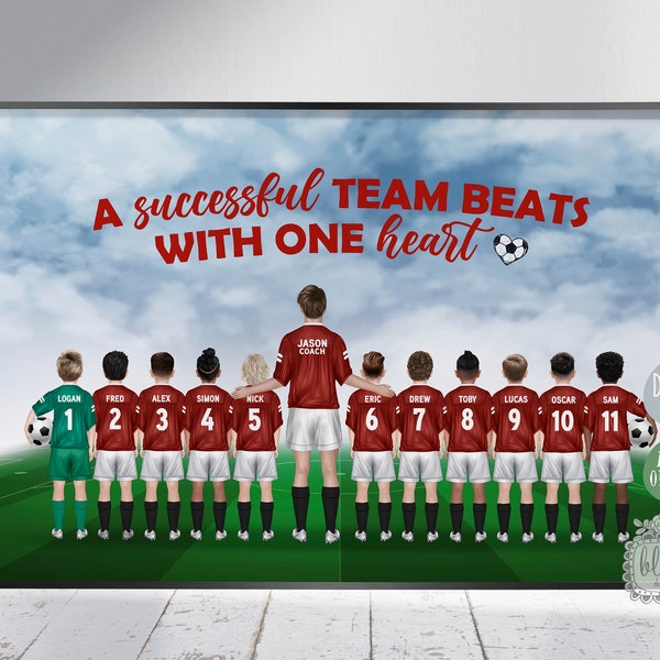 Personalised Football Soccer Team, Dad Gift, Team Coach Gift Family Print, Football Quotes, Sports Gift Personalised Gift, Digital File