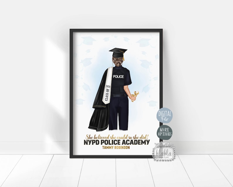 Police Graduation Cap Custom Personalised Graduation, Police Graduation Gift, Unique College ...