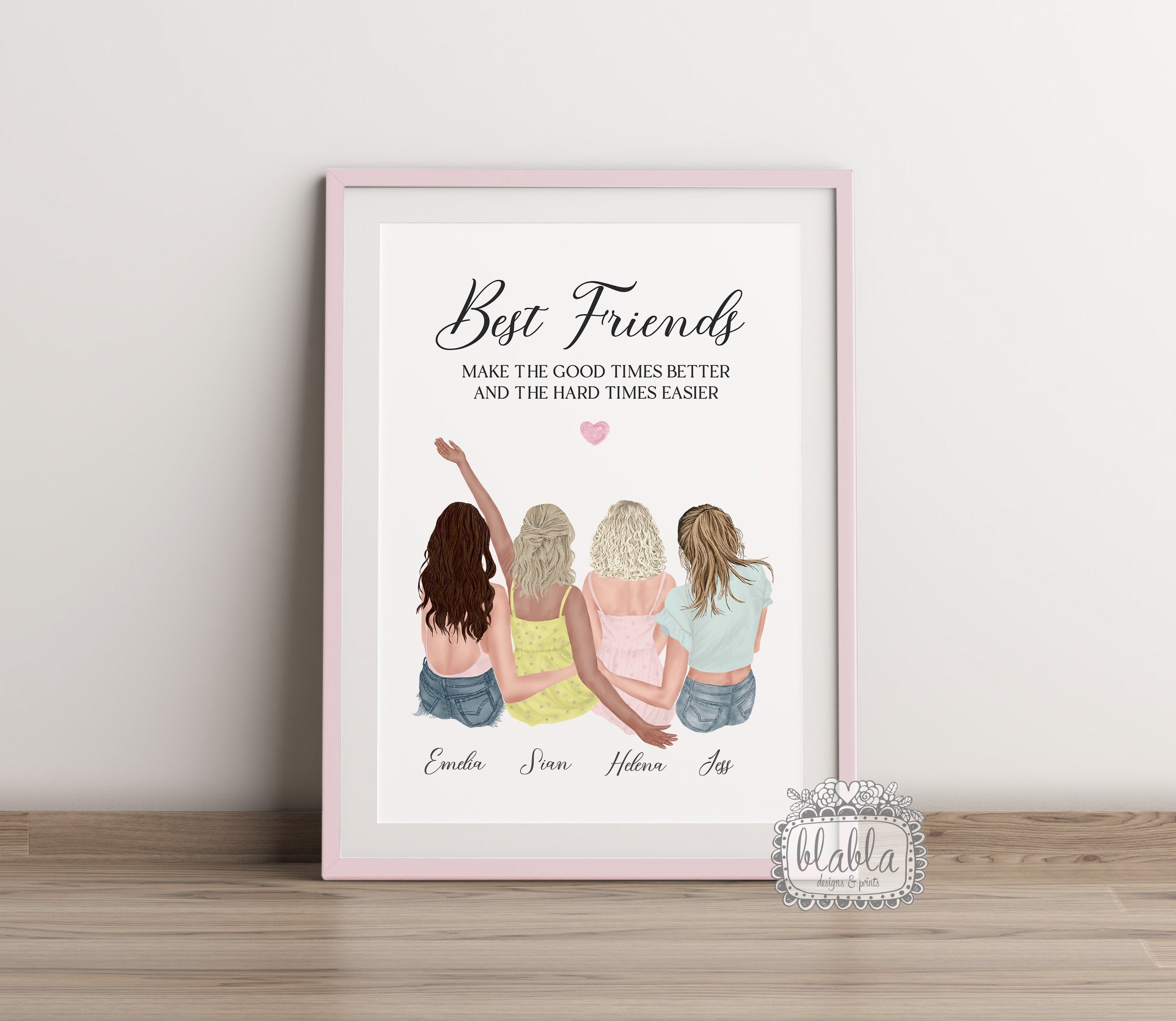 Friends Personalised Gift Best Friend Poster Best Friend Etsy