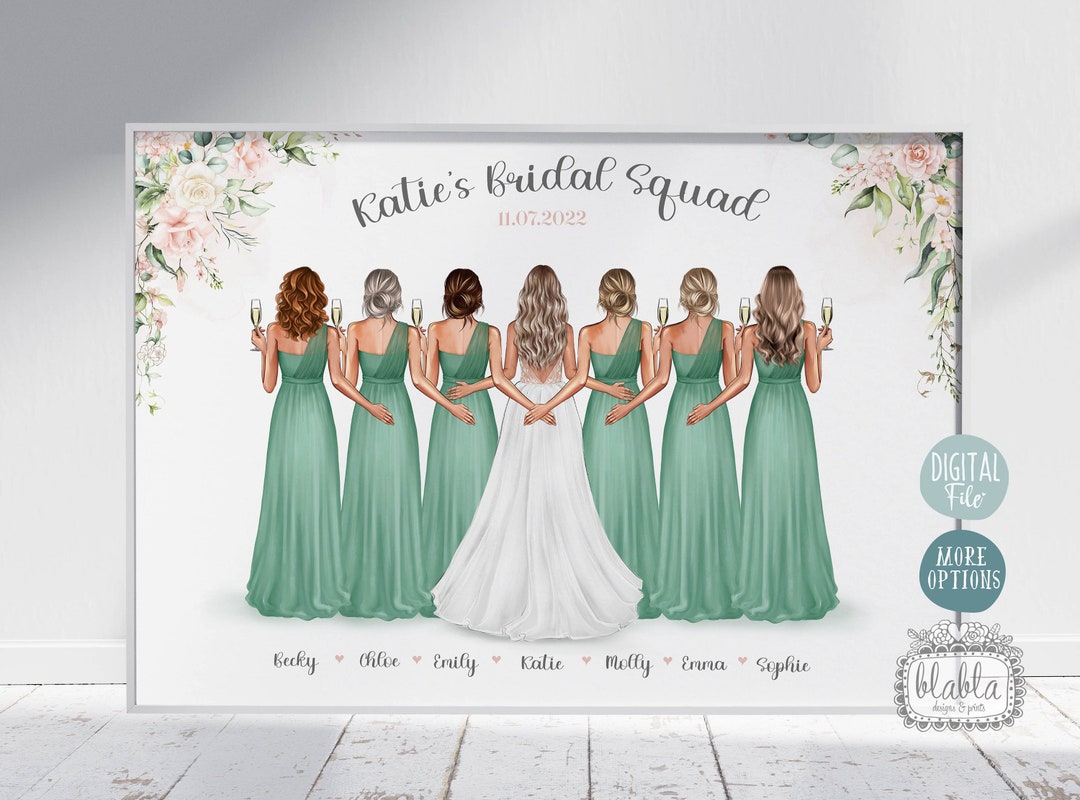 Bridesmaid and Bride Print Wedding Print Bridal Hen Party Sex Pic Hd