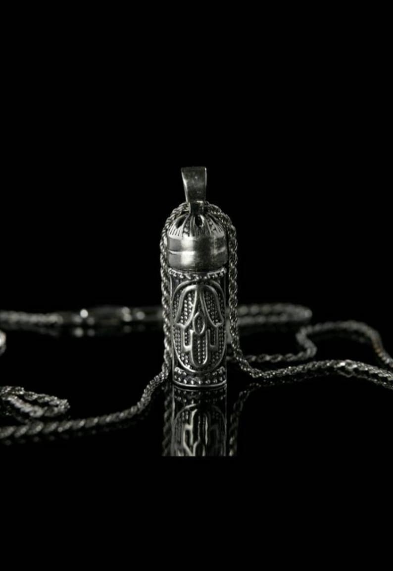 Mezuzah Necklace With Scroll Mezuzah Case Pendant Sterling Etsy