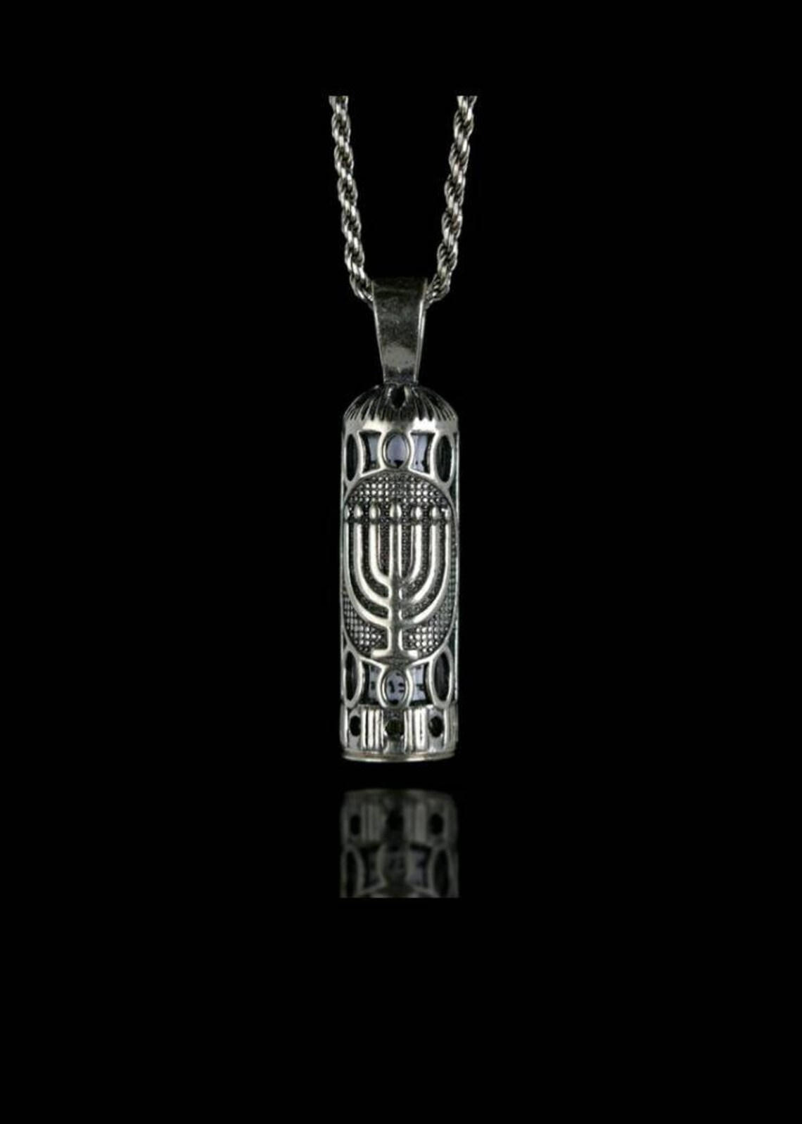 Mezuzah Necklace with Scroll Mezuzah Case Pendant Sterling | Etsy