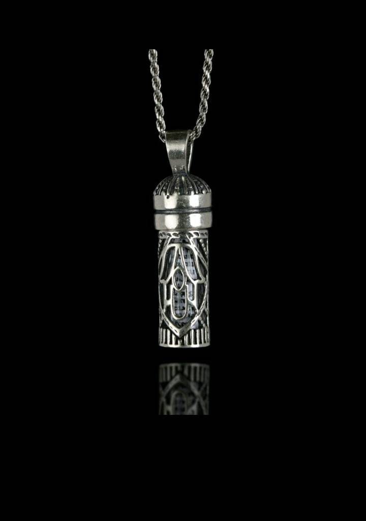 Mezuzah Necklace With Scroll Mezuzah Case Pendant Sterling Etsy